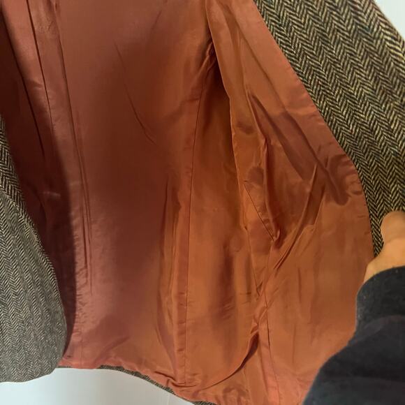 Vintage Lands End Irish Wool Tweed Blazer Brown/Tan SZ6 - Picture 7 of 8